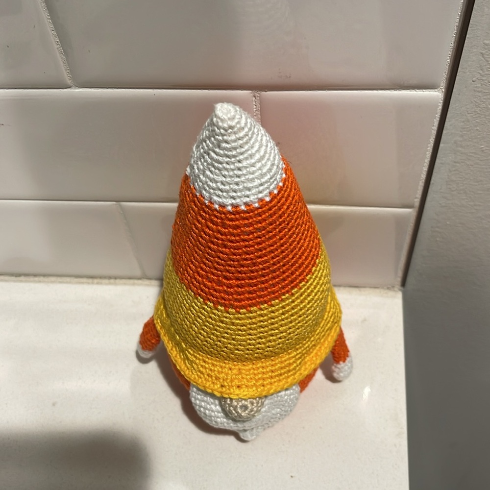 Handcrafted Candy Corn Gnome Holiday Halloween Fall Decor Amigurui Crochet - Picture 3 of 10
